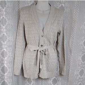 Charter Club Silver Gray Textured Women’s Cardigan Size M